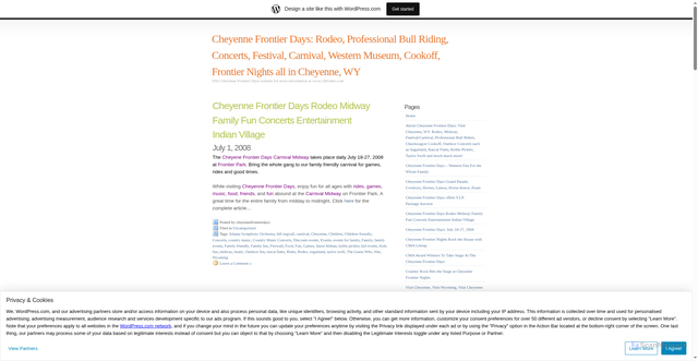 Security scan screenshot of https://cheyennefrontierdays.wordpress.com/