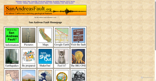 Security scan screenshot of https://sanandreasfault.org/