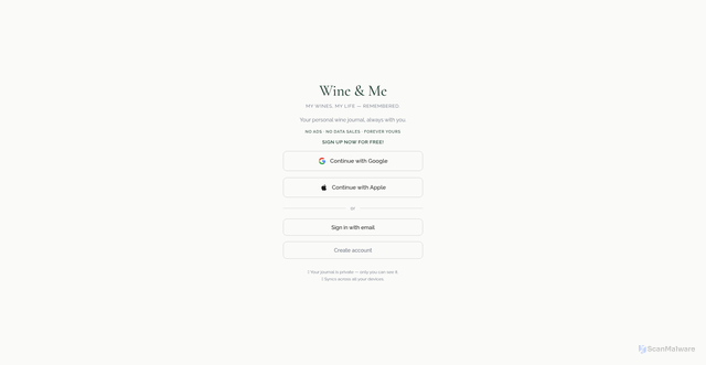 Security scan screenshot of http://wine-and-me.pages.dev/