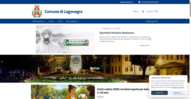 Security scan screenshot of https://www.comune.lagonegro.pz.it