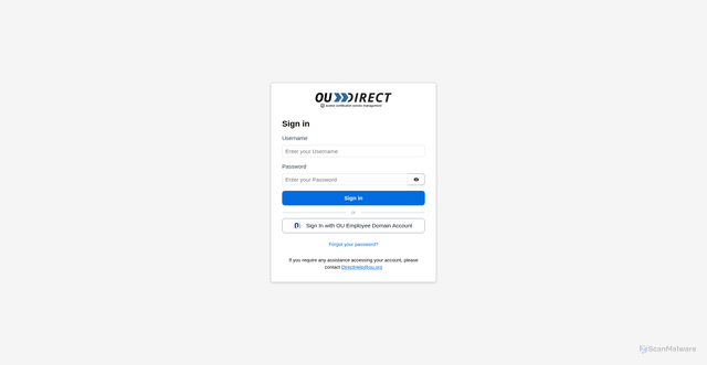 Security scan screenshot of https://oudirect.org