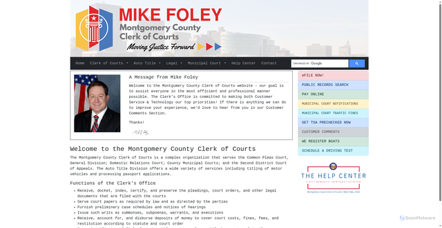 Security scan screenshot of https://montgomerycountyclerkoh.gov/