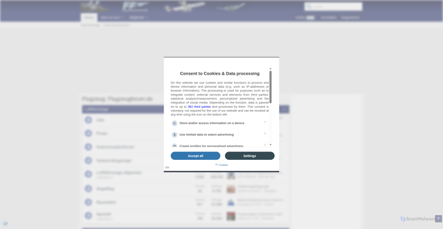 Security scan screenshot of https://www.flugzeugforum.de