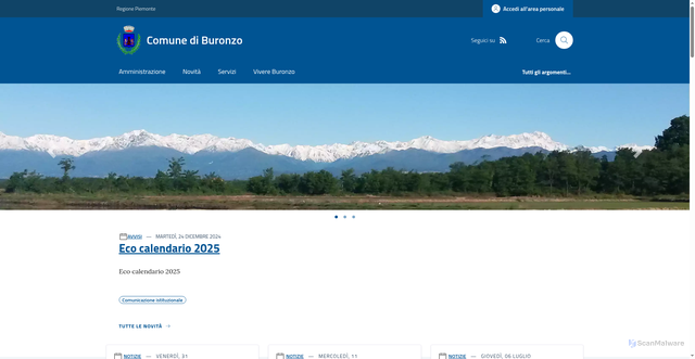 Security scan screenshot of https://www.comune.buronzo.vc.it/