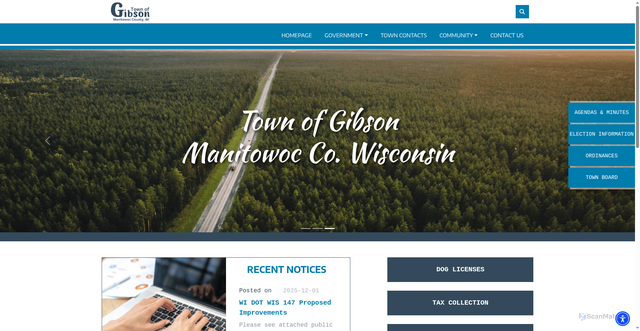 Security scan screenshot of https://townofgibsonwi.gov/