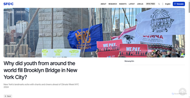 Security scan screenshot of https://forourclimate.org/insights/18