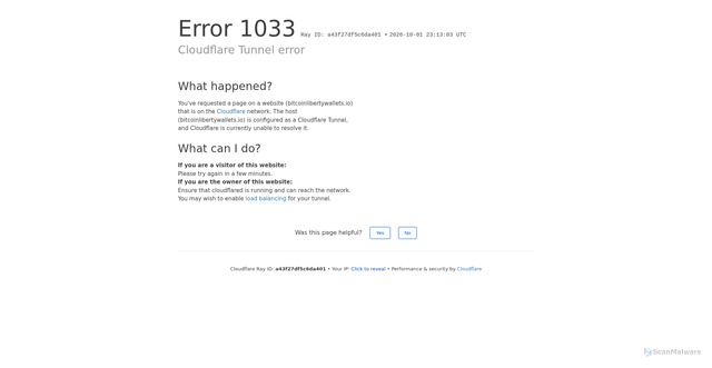 Security scan screenshot of https://bitcoinlibertywallets.io