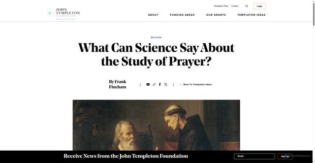 Security scan screenshot of https://www.templeton.org/news/what-can-science-say-about-the-study-of-prayer?utm_source=Receive+News+from+the+John+Templeton+Foundation&utm_campaign=643bd8b050-EMAIL_CAMPAIGN_2026_templetonideas_20260617&utm_medium=email&utm_term=0_-42837b4b08-97355777