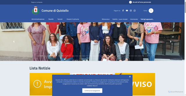 Security scan screenshot of https://www.comune.quistello.mn.it/