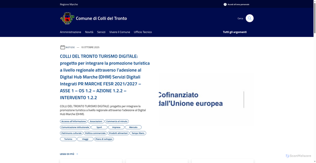 Security scan screenshot of https://www.comune.collideltronto.ap.it/it