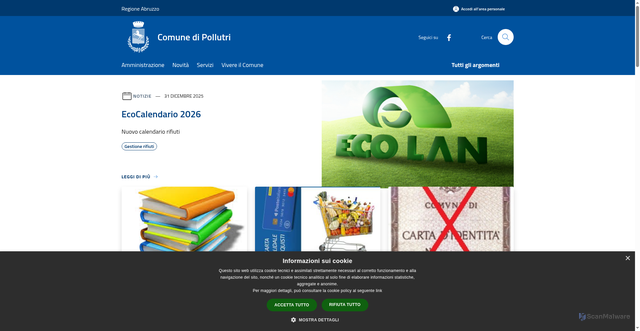 Security scan screenshot of https://www.comune.pollutri.ch.it/it