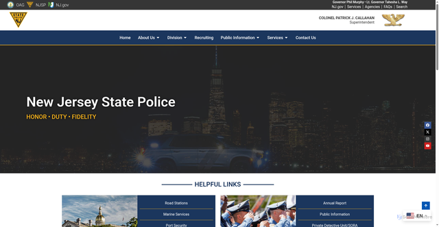 Security scan screenshot of https://njsp.njoag.gov/
