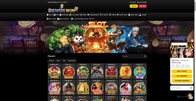 Security scan screenshot of https://apk5-bewokwin.com/desktop/game/slot/playtech