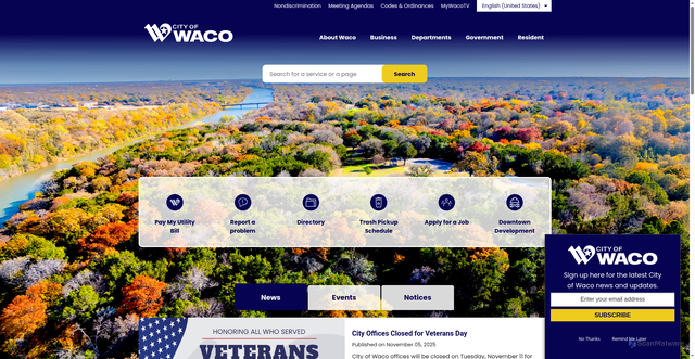 Security scan screenshot of https://www.waco-texas.com//