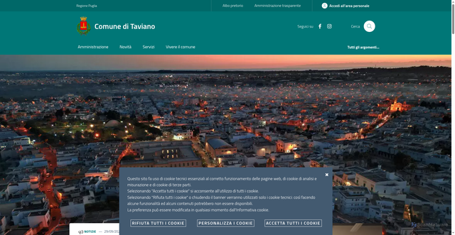 Security scan screenshot of https://www.comune.taviano.le.it/