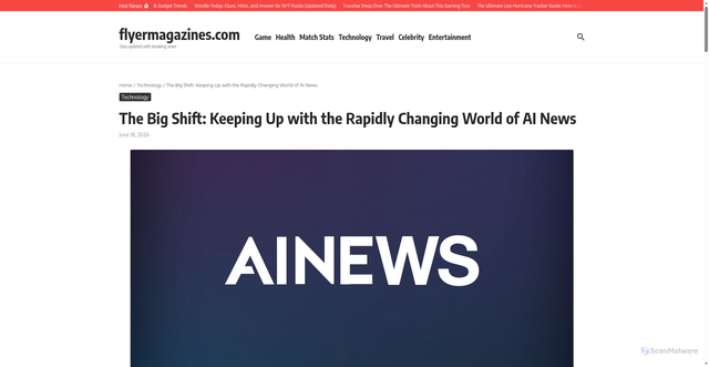Security scan screenshot of https://flyermagazines.com/ai-news/