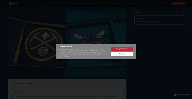 Security scan screenshot of https://www.altitudeplus.com/game/12/7-at-6pm---denver-nuggets-vs-charlotte-hornets-1755505768