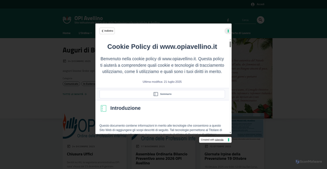 Security scan screenshot of https://www.opiavellino.it/