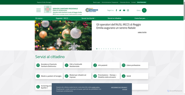 Security scan screenshot of https://www.ausl.re.it/