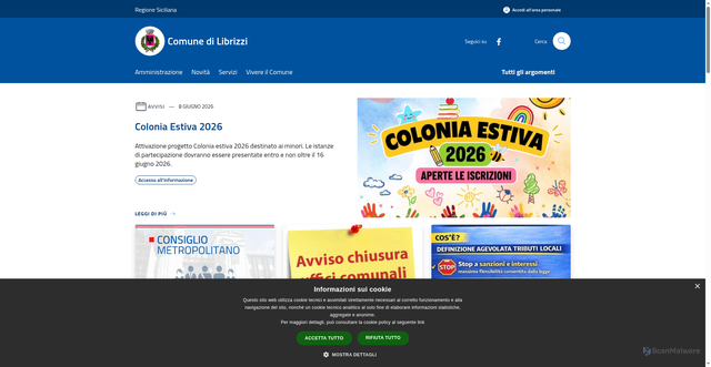 Security scan screenshot of https://www.comune.librizzi.me.it