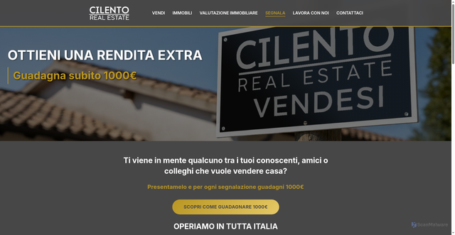 Security scan screenshot of https://cilentorealestate.pages.dev/segnala