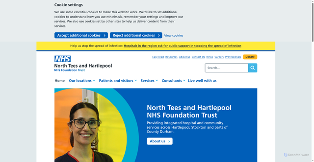 Security scan screenshot of https://www.nth.nhs.uk/