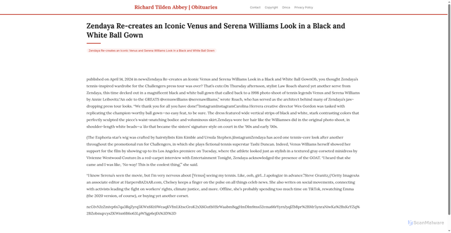 Security scan screenshot of https://africangrovehugo-hrtt52jxs0.edgeone.app/11823-zendaya-re-creates-an-iconic-venus-and-serena-williams-look-in-a-black-and-white-ball-gown.html