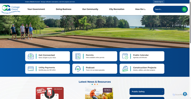 Security scan screenshot of https://cottagegrovemn.gov/