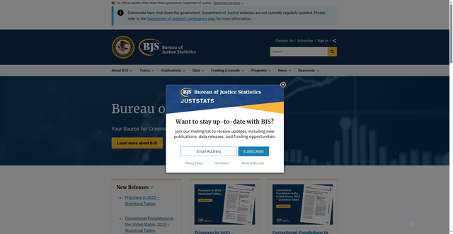 Security scan screenshot of https://bjs.ojp.gov/