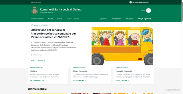 Security scan screenshot of https://comune.santaluciadiserino.av.it/