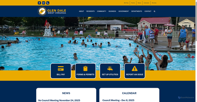 Security scan screenshot of https://glendalewv.gov/