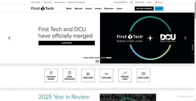 Security scan screenshot of https://www.firsttechfed.com