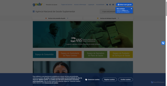 Security scan screenshot of https://www.gov.br/ans/pt-br
