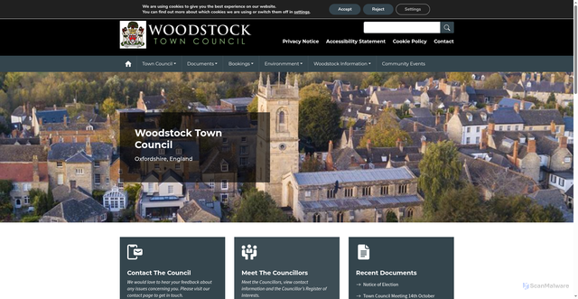 Security scan screenshot of https://woodstock-tc.gov.uk/