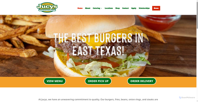 Security scan screenshot of https://jucyshamburgers.com/