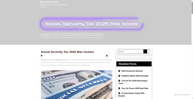 Security scan screenshot of https://edwardelionel.pages.dev/amdsf-social-security-tax-2025-max-income-qzkos/