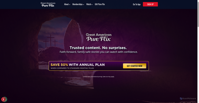 Security scan screenshot of https://www.pureflix.com/
