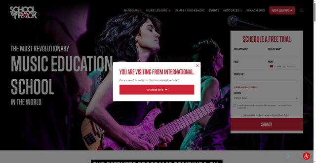 Security scan screenshot of https://www.schoolofrock.com