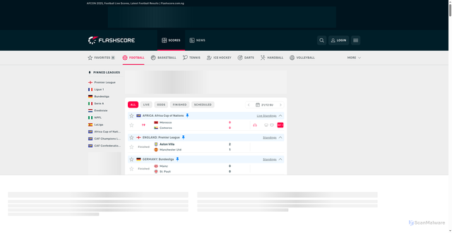Security scan screenshot of https://www.flashscore.com.ng