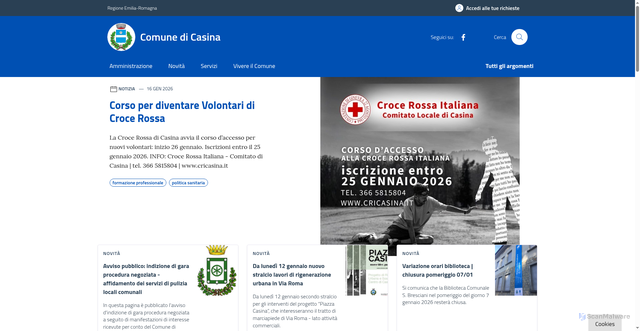 Security scan screenshot of https://www.comune.casina.re.it/