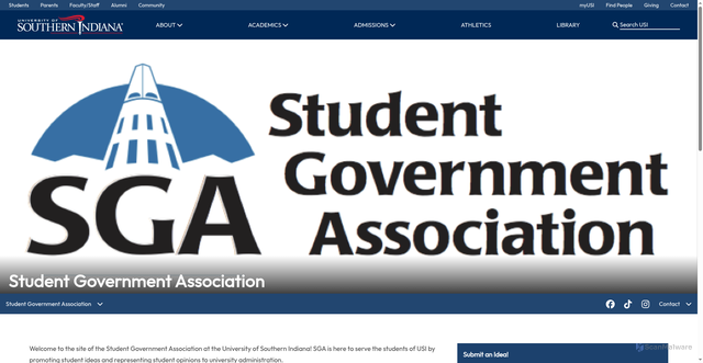 Security scan screenshot of https://www.usi.edu/sga