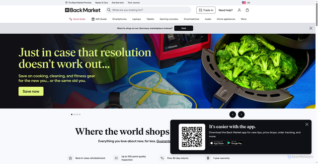 Security scan screenshot of https://www.backmarket.com
