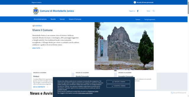 Security scan screenshot of https://www.comune.montebellojonico.rc.it