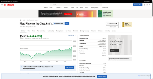 Security scan screenshot of https://dotcom-edge-prod.ind7f52b.eas.morningstar.com/stocks/xnas/meta/quote