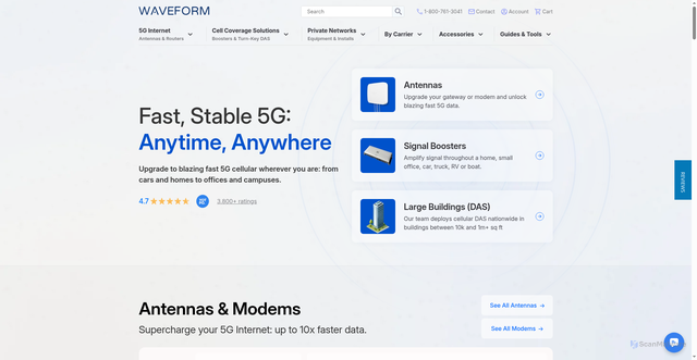 Security scan screenshot of https://www.waveform.com