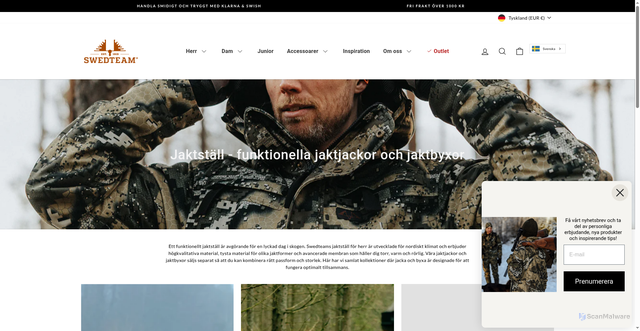 Security scan screenshot of https://swedteam.com/pages/neonordic