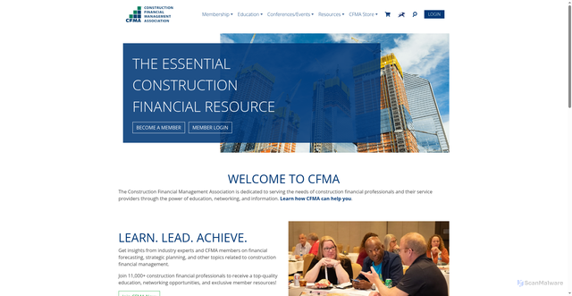 Security scan screenshot of https://cfma.org