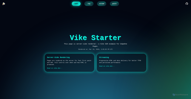 Security scan screenshot of https://vike-template-cx7iegkz9r.edgeone.dev/