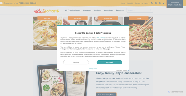 Security scan screenshot of https://www.splashoftaste.com