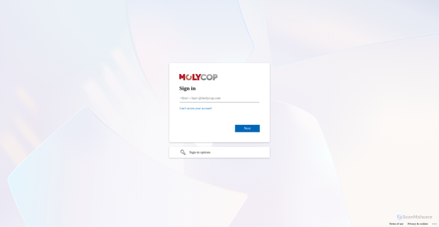 Security scan screenshot of https://molycopgoc-my.sharepoint.com